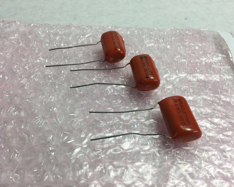 (3) Sprague 225PY .56 100 DC Orange Drop Capacitor Lot of 3