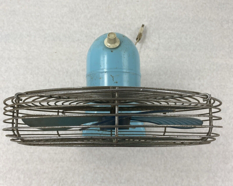Vintage Superior Electric 1200 3-Speed Aqua Blue 120V 60Hz Table Fan