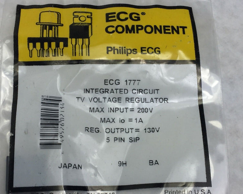 Phillips ECG1777 130V IC TV Voltage Regulator 130V 5 Pin Factory Sealed