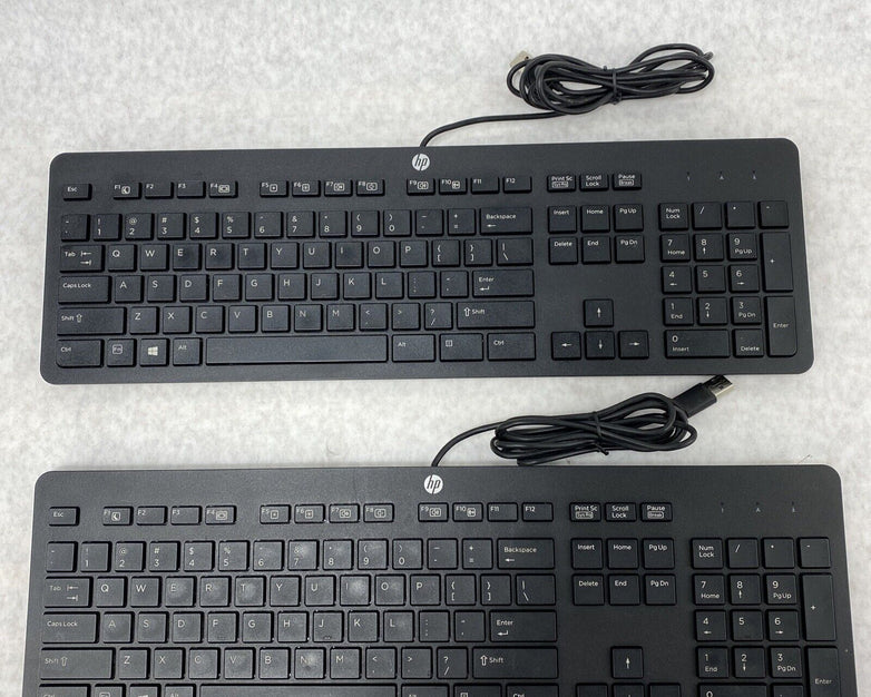 Lot(2) HP PH0U Slim USB Wired 105 key QWERTY Keyboard Black