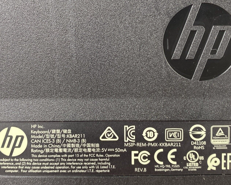 Lot(2) HP 803181-001 Slim USB Wired Enhanced Keyboard KBAR211 Genuine OEM