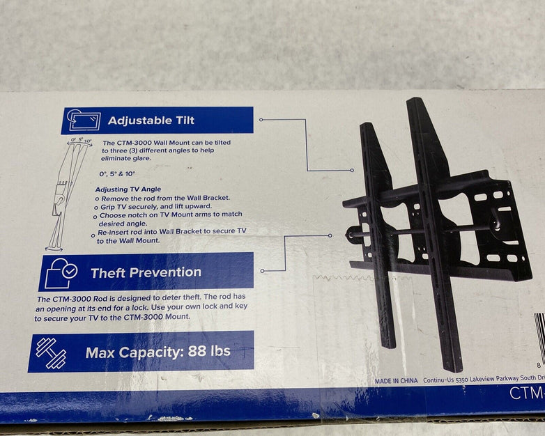 CONTINUUS CTM-3000 TV Wall Mount 32 Inches And Up Max Capacity 88 lbs