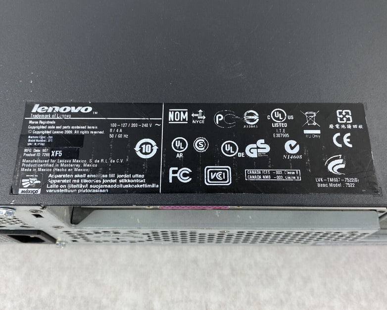 Lenovo ThinkCentre 7269C2U SFF Int Core 2 Duo E7400 2.80GHz 3GB RAM NO HDD NO OS
