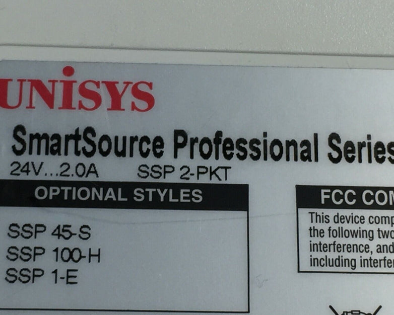 Unisys SmartSource Professional Check Scanner SSP 2-PK2 w/Power Supply & Cord