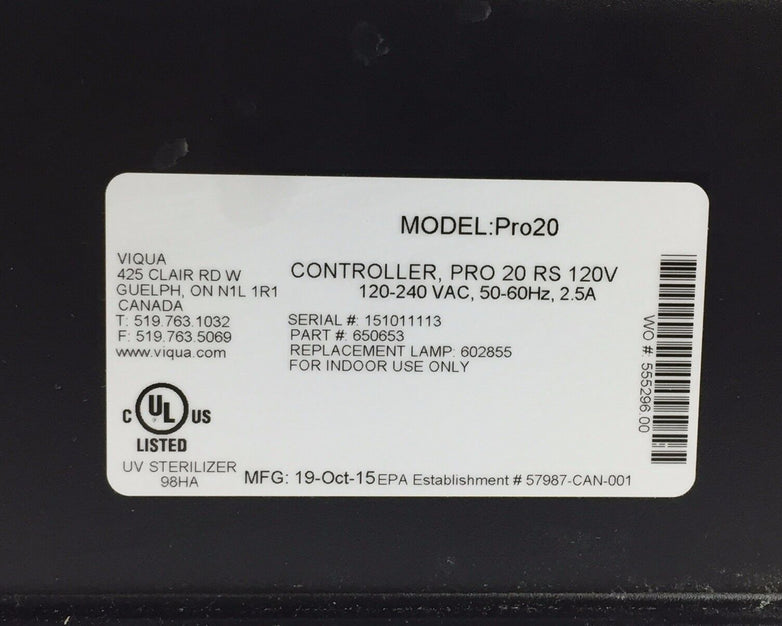 Steris Pro20 UVMax UV System - Parts or Repair