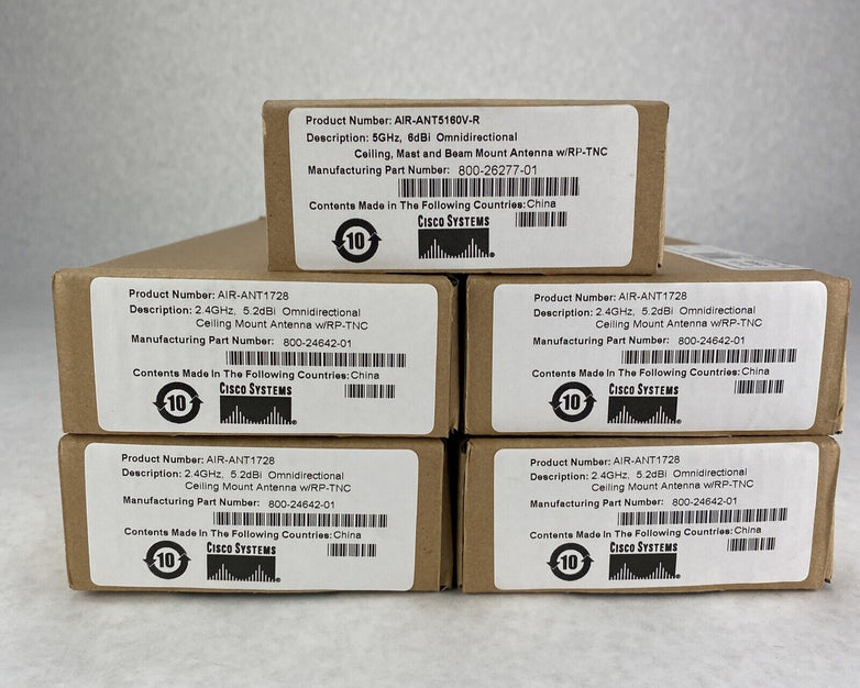 Lot of 5 Cisco AirAnt1728 2.4GHz5.2dBi Omnidirectional Ceiling Antenna w/RP-TNC