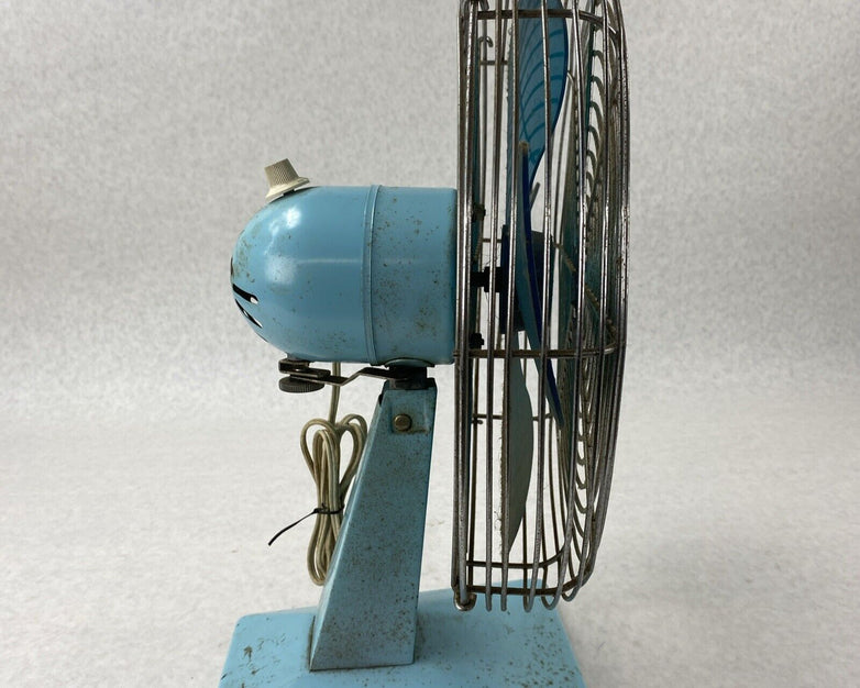 Vintage Superior Electric 1200 3-Speed Aqua Blue 120V 60Hz Table Fan