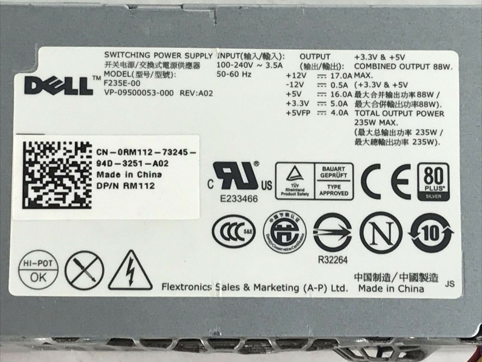 Power Supply 235W for Dell 780 F235E-00