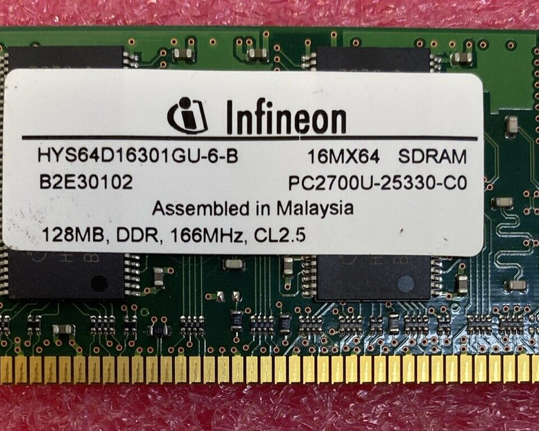 Infineon HYS64D16301GU-6-B 128MB DDR333 CL2.5 PC2700U-25330-C0 Memory Module RAM