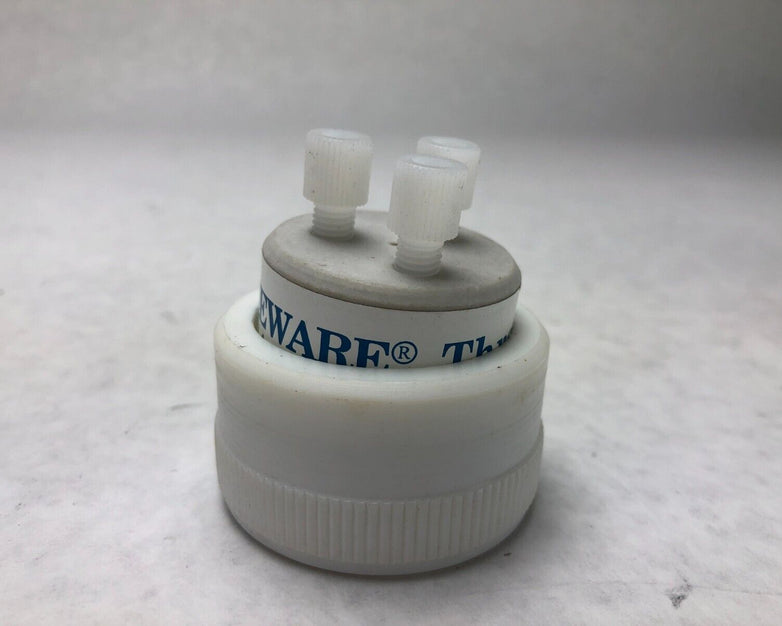 Lot of 5 LabGlass Biotech Three Hole Cap Chromeware