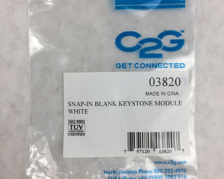C2G 03820 Snap-In Blank Keystone Module - White