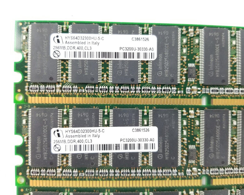 Lot of (3) Infineon HYD64D32300HU-5-C 256MB DDR 400 CL3 PC3200U-30330-A0