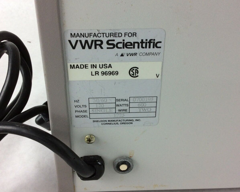 VWR Scientific 1225 Digital Water Bath 120V 6.0A