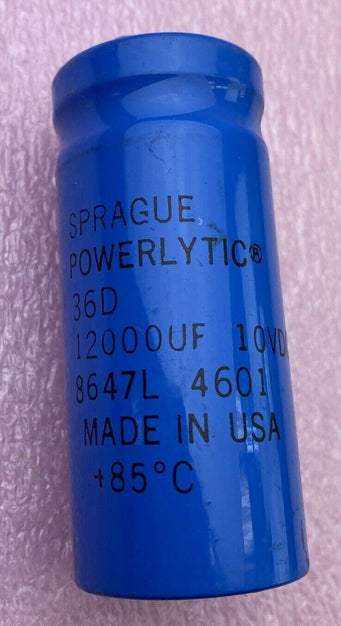 Sprague Powerlytic 36D 85°C 8647L 4601 capacitators 12000uF 10VDC