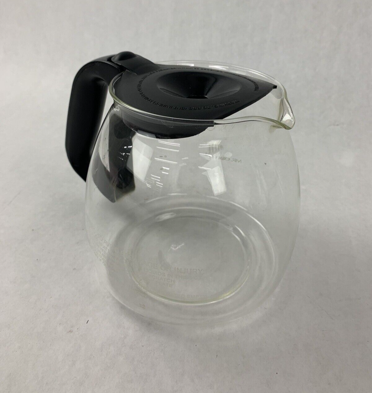 Black & Decker Coffee Pot Replacement Glass Carafe 12 Cup Black Lid Handle