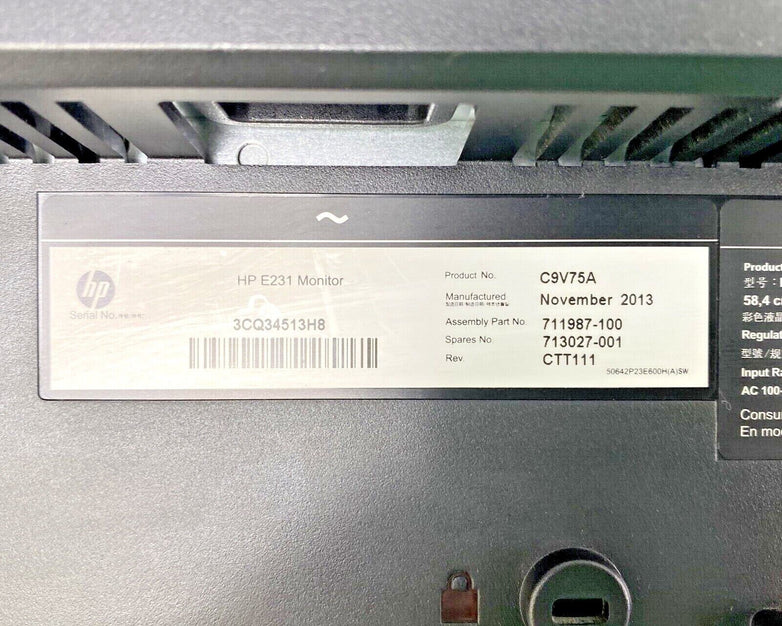 Lot(2) HP E231 EliteDisplay 23inch Monitors 1080p DisplayPort VGA DVI-D Grade B