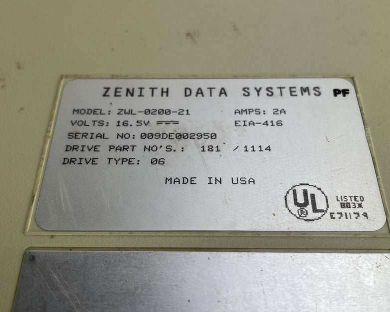 Zenith Super Port 2860 Intel 80286 12MHz ZWL-8200-21