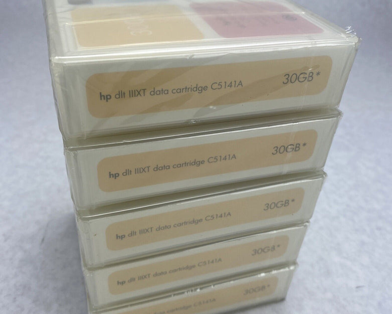 Lot ( 5 ) HP DLT IIIXT 30GB Data Cartridge SureStore Tape C5141A-85700