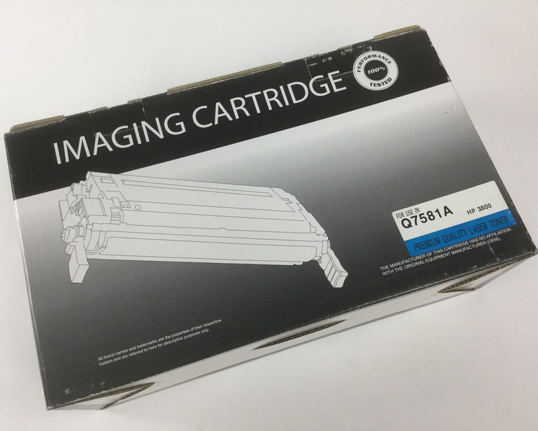 IMAGING CARTRIDGE, Cyan Toner Cartridge Compatible for HP 3800, Q7581A NEW