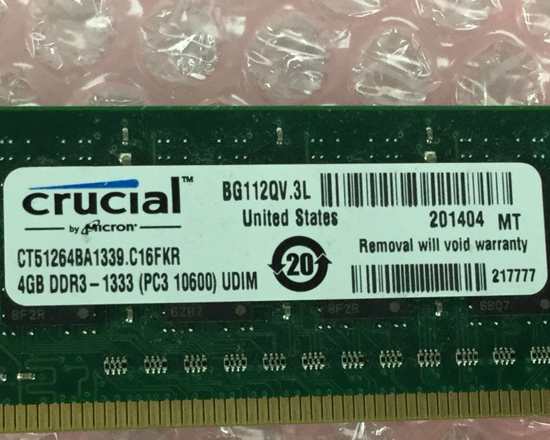 4GB (1x4GB) Crucial DDR3-1333 (CT51264BA1339.C16FKR) Desktop Memory
