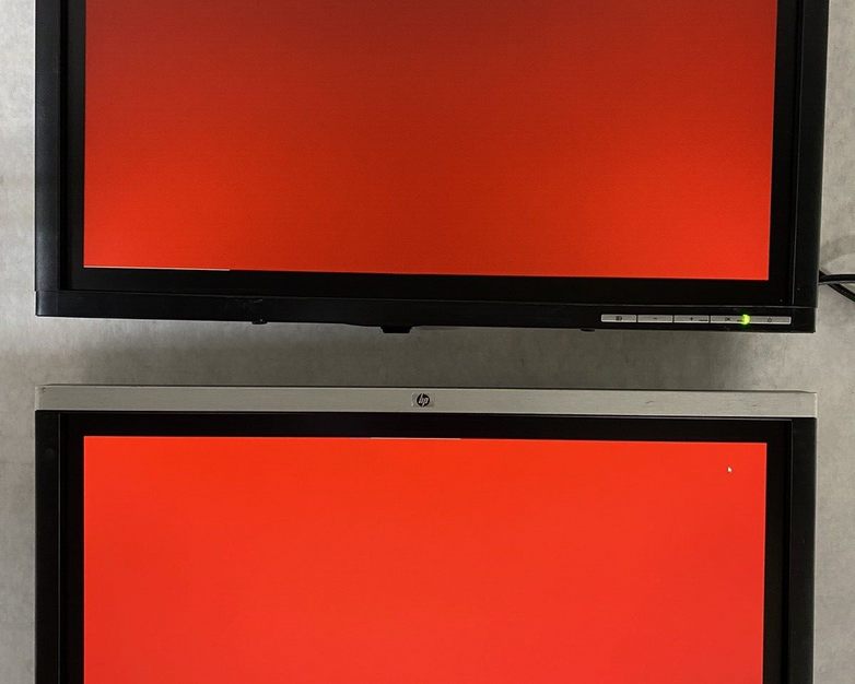 Lot of 2 HP Compaq LA2205WG 22" 1680x1050 DVI-D VGA TFT Monitors ONLY Grade C