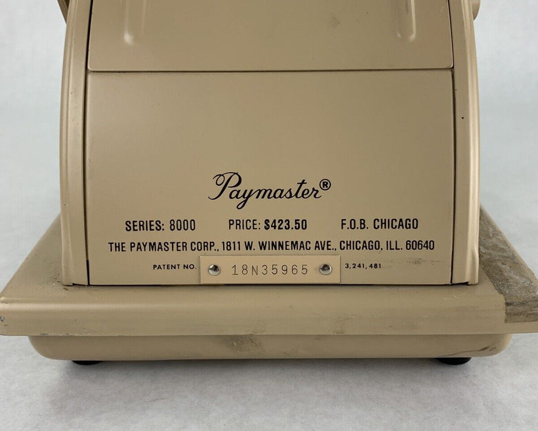 Paymaster 8000 Receipt Puncher W/ Film Tested