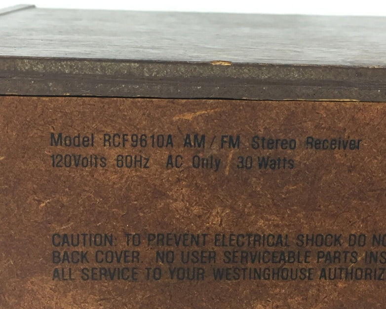 Vintage Westinghouse RCF 9610A AM FM Stereo Receiver Tested and Works
