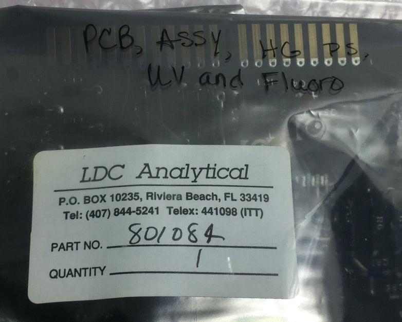 LDC Analytical Part# 801084 PCB Assy HG PS UV and Fluoro