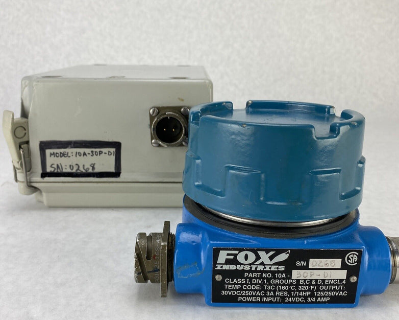 Fox Industries 10A-30P-D1 Thermal Gas Mass Flowmeter Untested