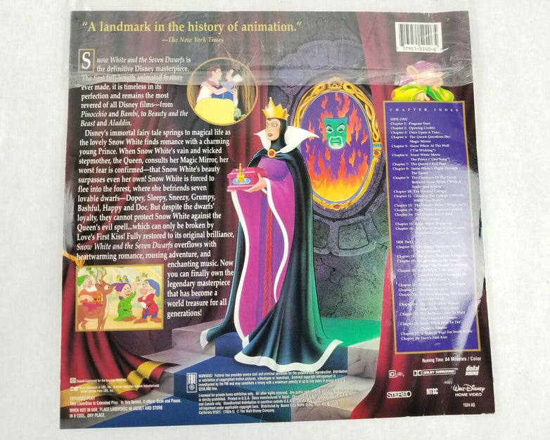 Snow White And The Seven Dwarfs Walt Disney’s Masterpiece LaserDisc