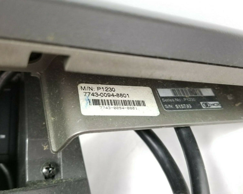NCR P1230 7743-0094-8801 Touchscreen POS Intel Atom D2701 2.13GHz 4GB RAM No HDD