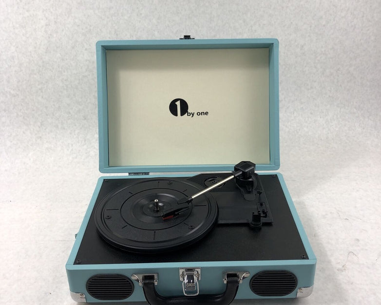 1 By One Vintage Turntable Turquoise Blue - No Power Adapter Included