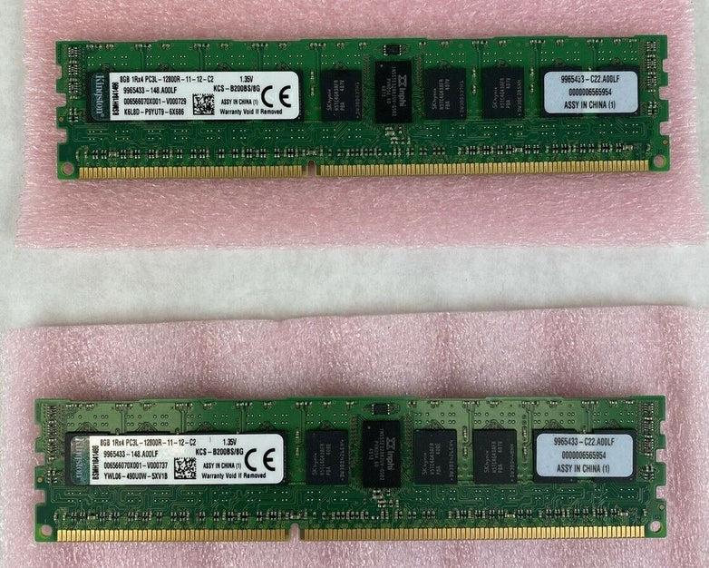 Kingston 8GB 1RX4 PC3L-12800R KCS-B200BS/8G BSMH1841498 Server Memory Lot of 2