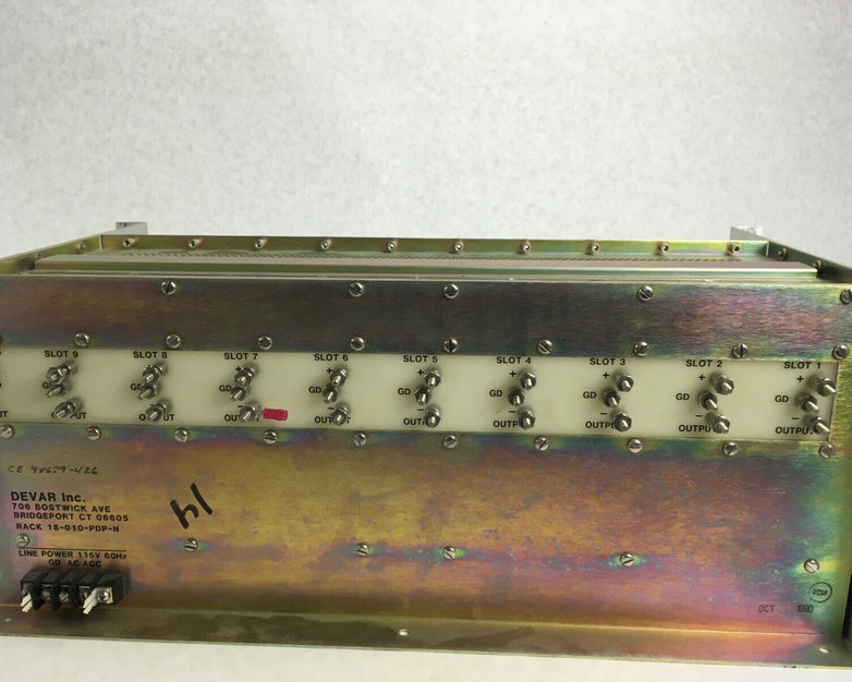 DEVAR INC Control Pneumatic To Electric Transmitter 10 Slot Case Rack