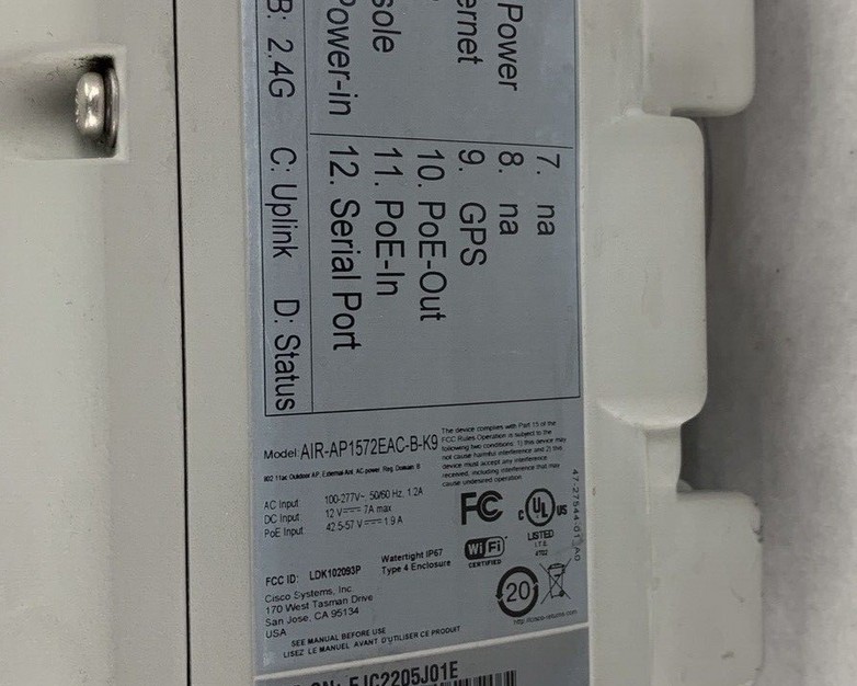Cisco Aironet AIR-AP1572EAC-B-K9 Outdoor Wireless Access Point Tested