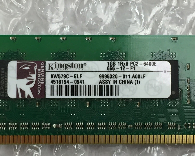 Kingston (2x1GB) 2GB of 1Rx8 PC2-6400E Dell Part # SNPKN992CK2/2G