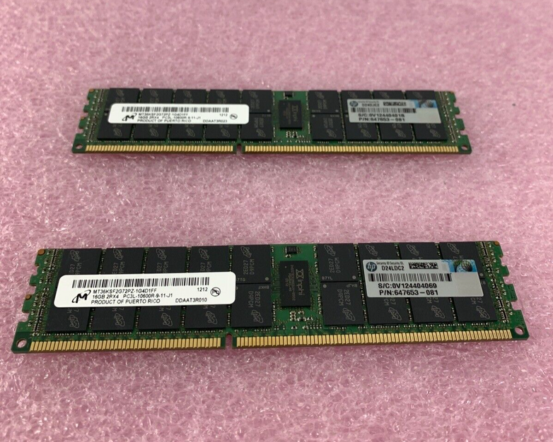 Micron 16GB DDR3 2Rx4 MT36KSF2G72PZ-1G4D1HF RAM Memory PC3L-10600R