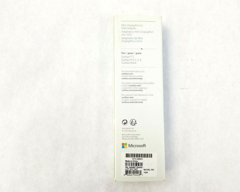 Microsoft Surface Mini Displayport to VGA Adapter Model 1554