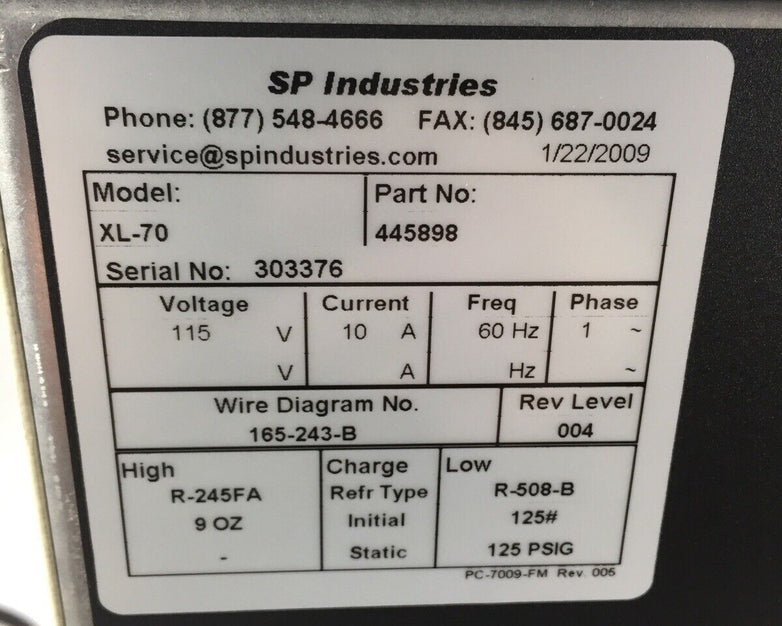 VirTis - SP Industries - Benchtop Shell Bath Freezer - XL-70 Benchtop - W/Manual
