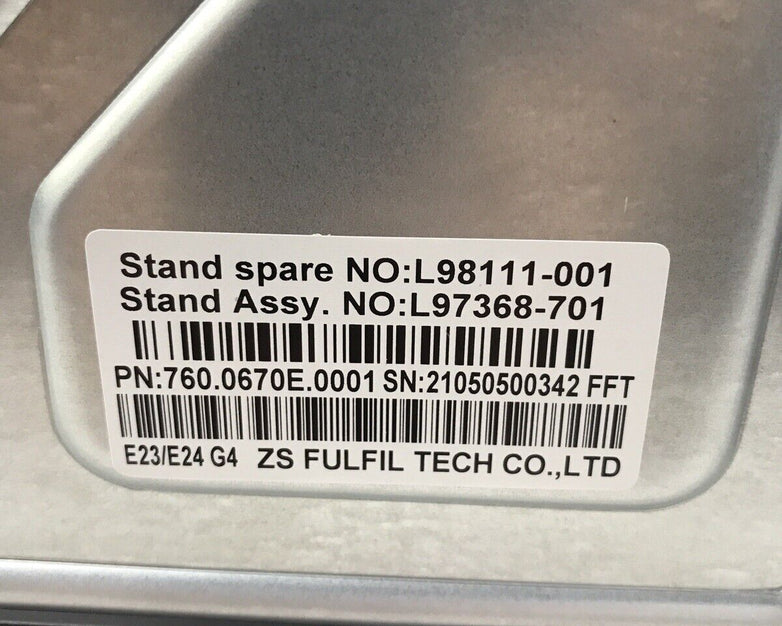 Lot of 2 HP L97368-701 Monitor Stand E23/E24 Black and Silver L98111-001