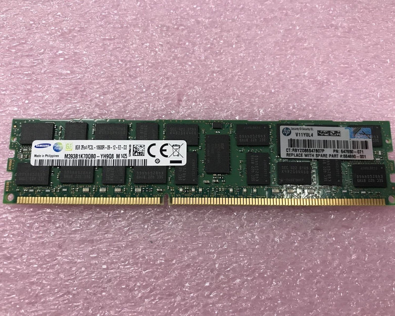 Samsung 16GB Kit 2x8GB 2Rx4 PC3L-10600R-09-12-E2-D3 Ram M393B1K70QB0-YH9Q8