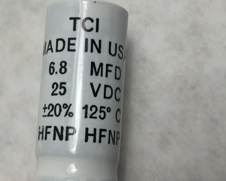 NOS TCI 6.8 MFD 25 VDC HFNP Capacitor Lot of 7