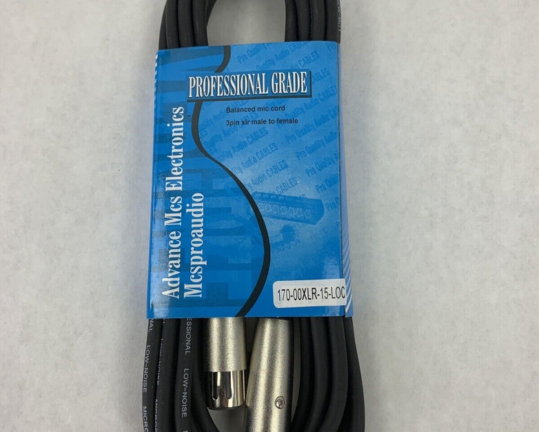 New Box Opened Professional Grade 3Pin Male To Female XLR 170-00XLR-15-LOC