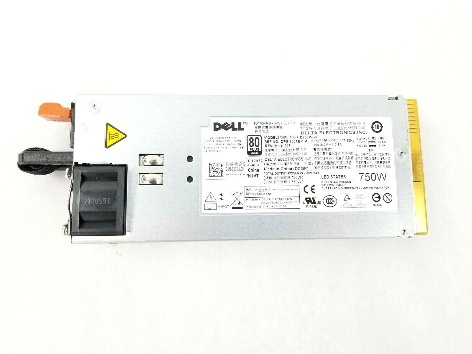 Dell YP3XM 750W Power Supply For Dell PowerEdge R510