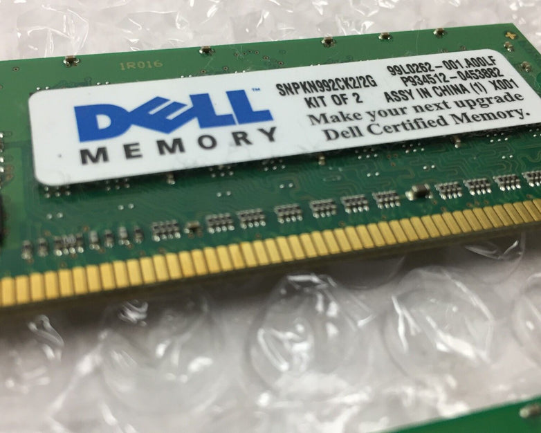 Kingston (2x1GB) 2GB of 1Rx8 PC2-6400E Dell Part # SNPKN992CK2/2G