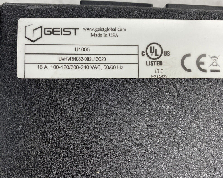 Geist UVHVRN082-002L13C20 Horizontal PDU 100 to 125V 200 to 240V 16/20A