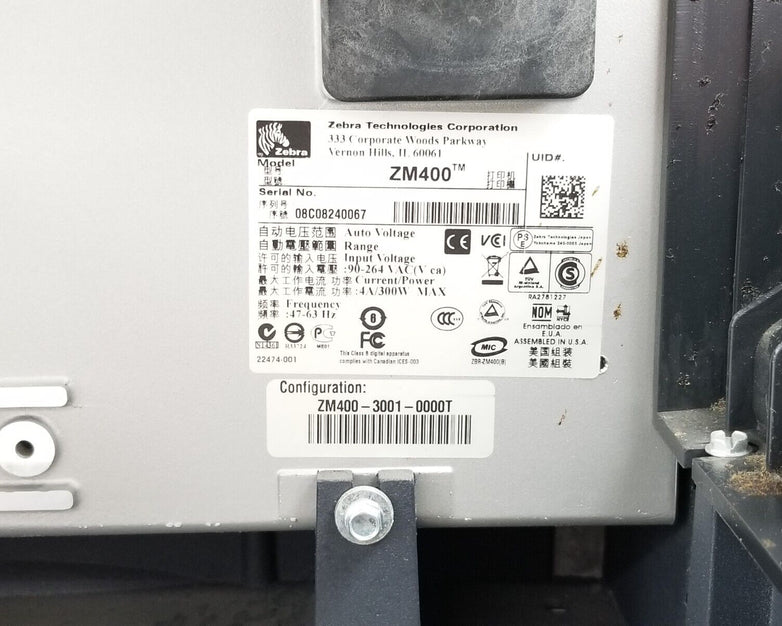 Zebra ZM400 Thermal Label Printer USB Serial Parallel Network