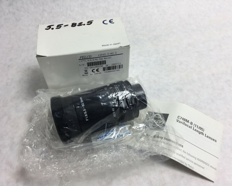 PELCO F1.8/5.5-82.5mm Security Camera Lens NIB
