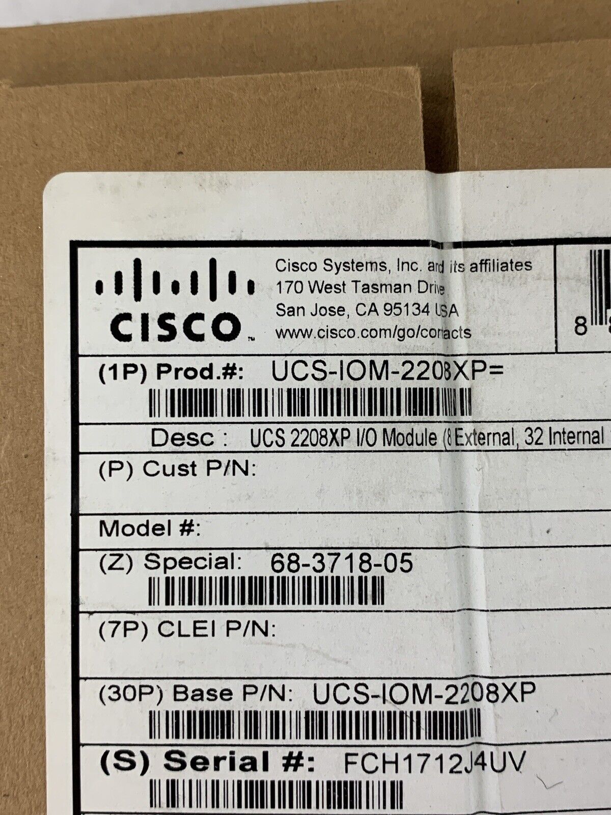 New Cisco 2208XP UCS-IOM-2208XP 8 Port 10GbE UCS I/O Module Fabric Extender