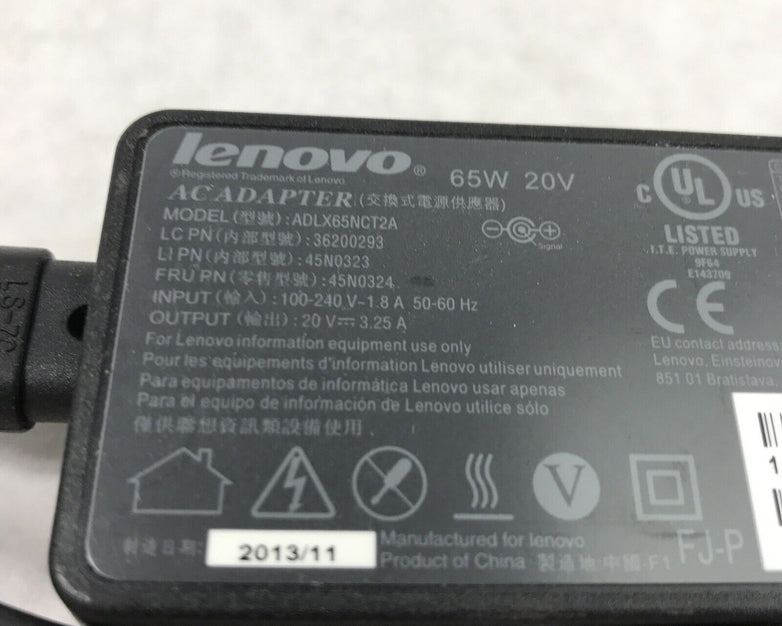 Lot of 10 Lenovo ADLX65NCT2A Thinkpad Laptop Charger AC Adapter 20V 3.25A 65W